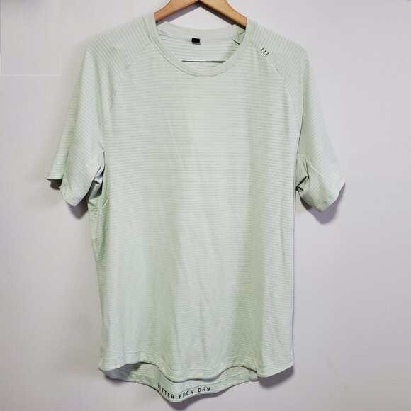 LULULEMON Drysense Training Short Sleeve Shirt Heathered Creamy Mint Men's XL - Picture 3 of 10
